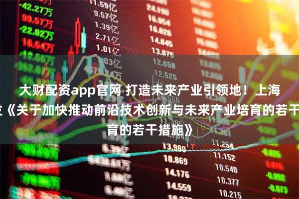 大财配资app官网 打造未来产业引领地！上海市印发《关于加快推动前沿技术创新与未来产业培育的若干措施》